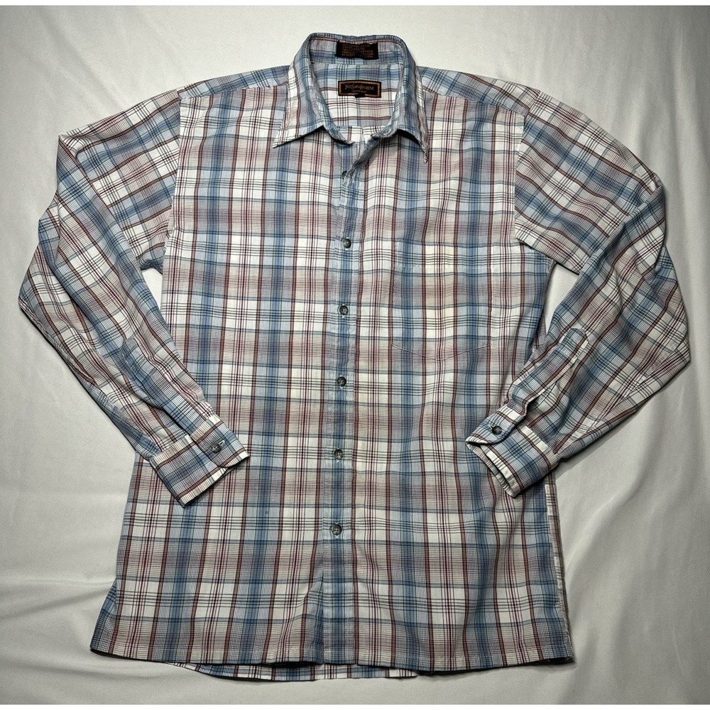 Yves‎ Saint Laurent Adult Medium Button Up Designer Long Sleeve Mens Sportswear